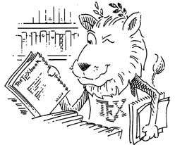 CTAN lion drawing by Duane Bibby